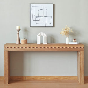 Rustic Manufactured Wood Console Table with Beaded Accent, 64L x 14W x 32H
