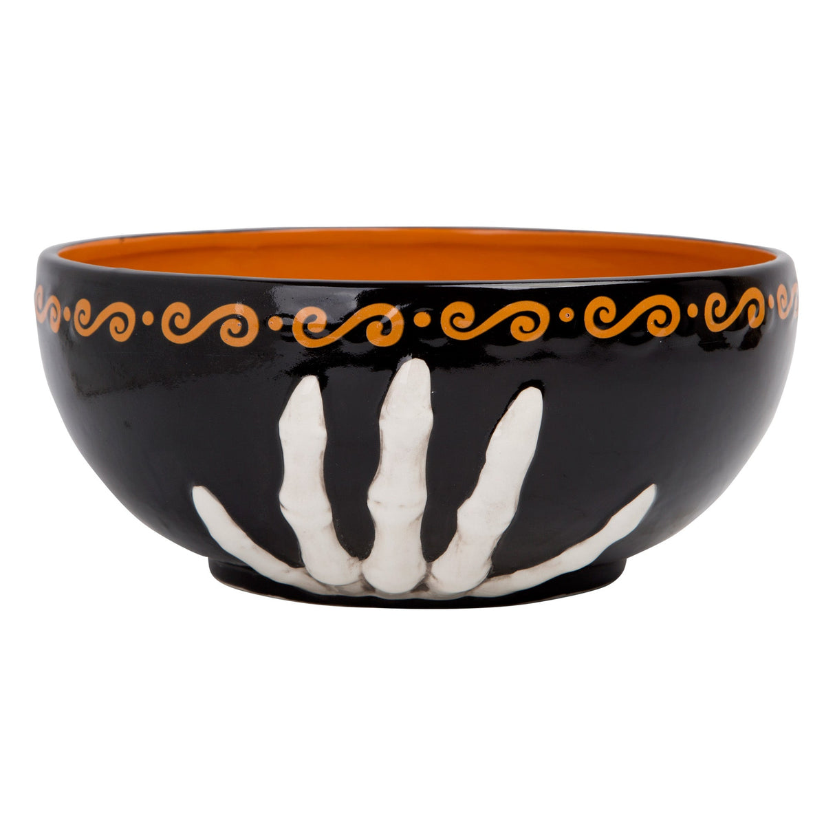 9"D Skeleton Hand Ceramic Bowl