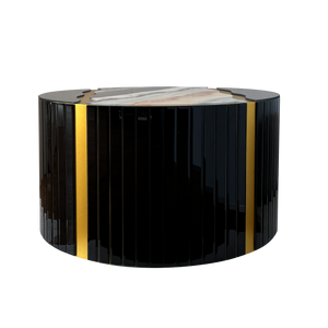 Modern Round Coffee Table with Glass Top