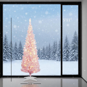 Pink 5ft Pencil Christmas Tree