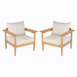 Terassi - Outdoor Lounge Chair (Set of 2) With Cushions - Beige / Light Teak