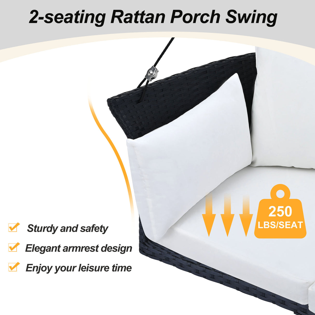 The All-Weather Woven Two-Person Hanging Swing Chair