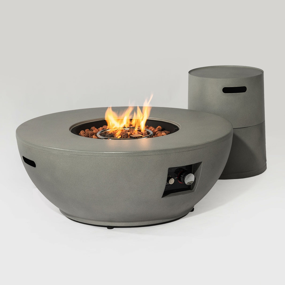 36" Propane Gas Fire Pit Table - Grey Steel