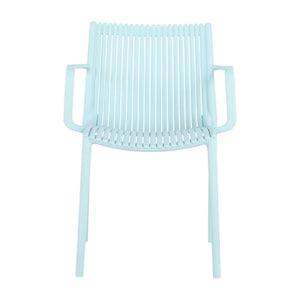 4 Modern Stackable Armchair Matched With Long Table