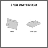 King/Cal King Cotton Printed Duvet Cover Set with Chenille