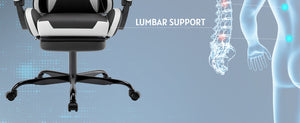 Ergonomic Gaming Chair with Footrest and Lumbar Support