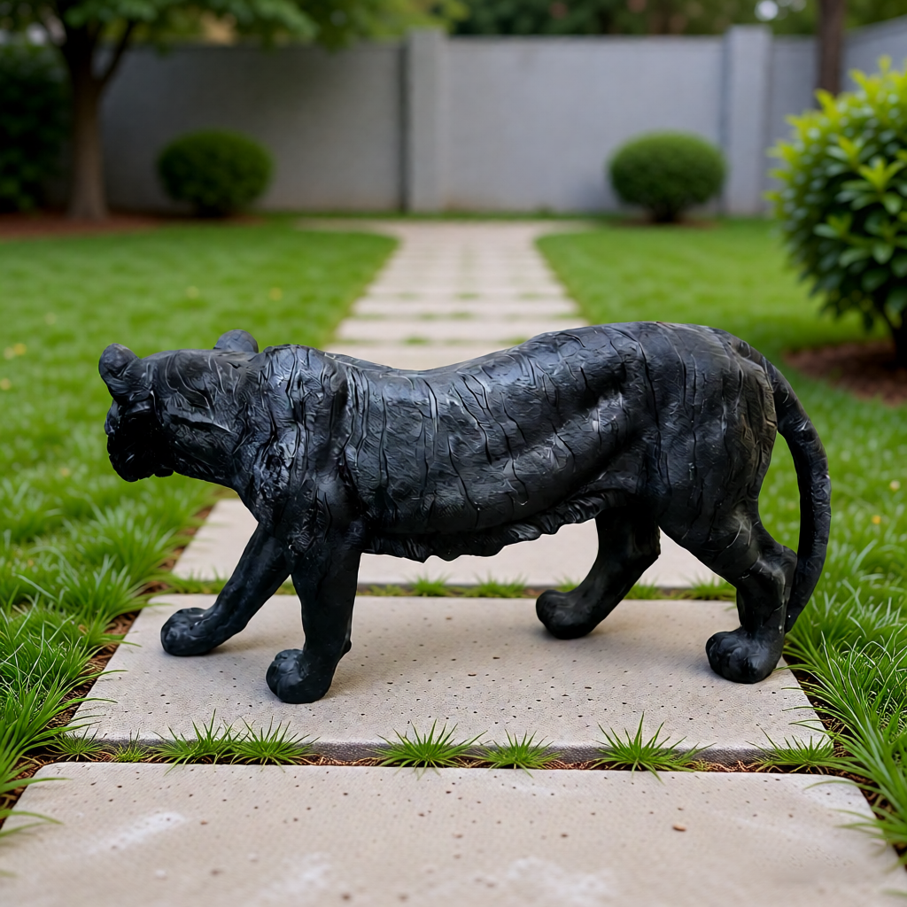 15.75' H x 33.46' L x 7.87' W Simulated Black Tiger Resin Garden Statue