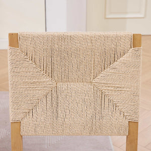 Mid-Century Modern Rope Rattan Dining Chairs Set of 2
