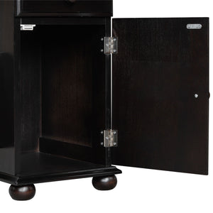 Vintage Flip Top Side Table With USB Ports