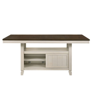 Tasnim - Counter Dining Table - Oak & Antique White