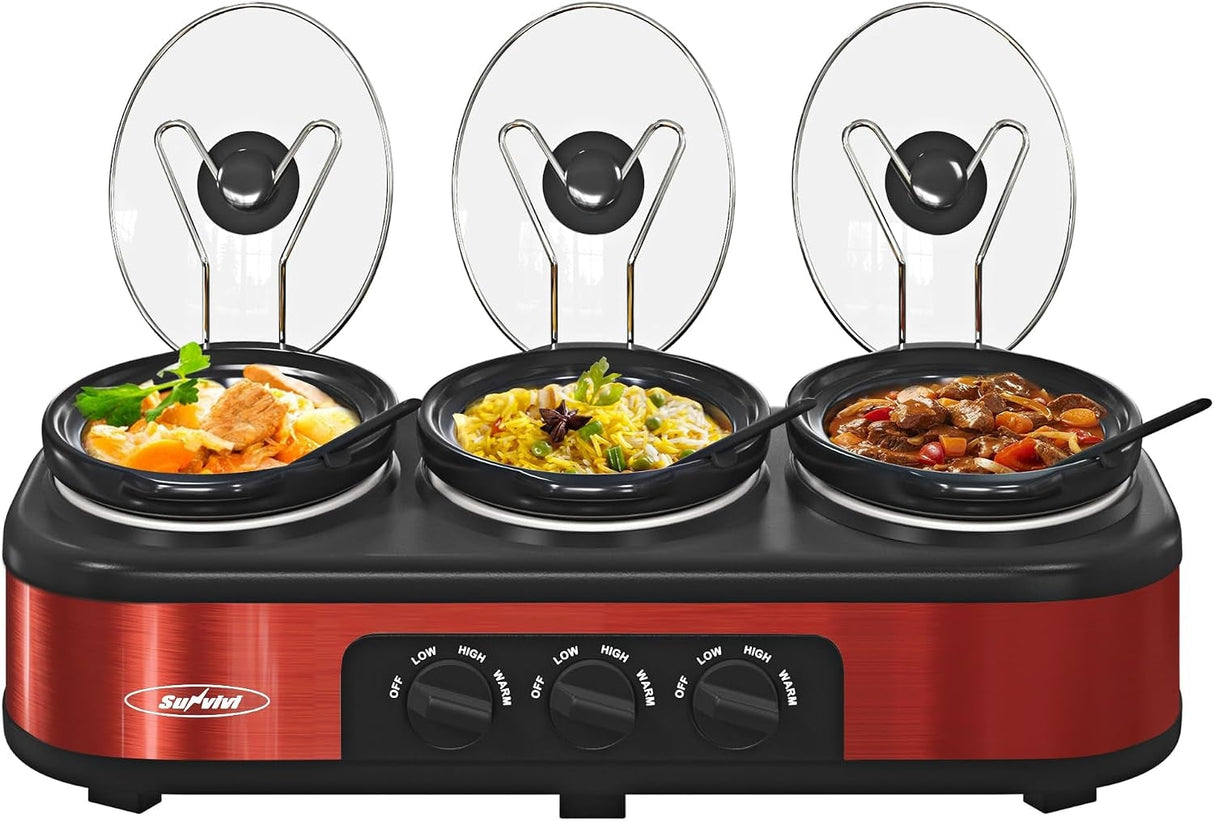Triple Slow Cooker, Buffet Food Warmer
