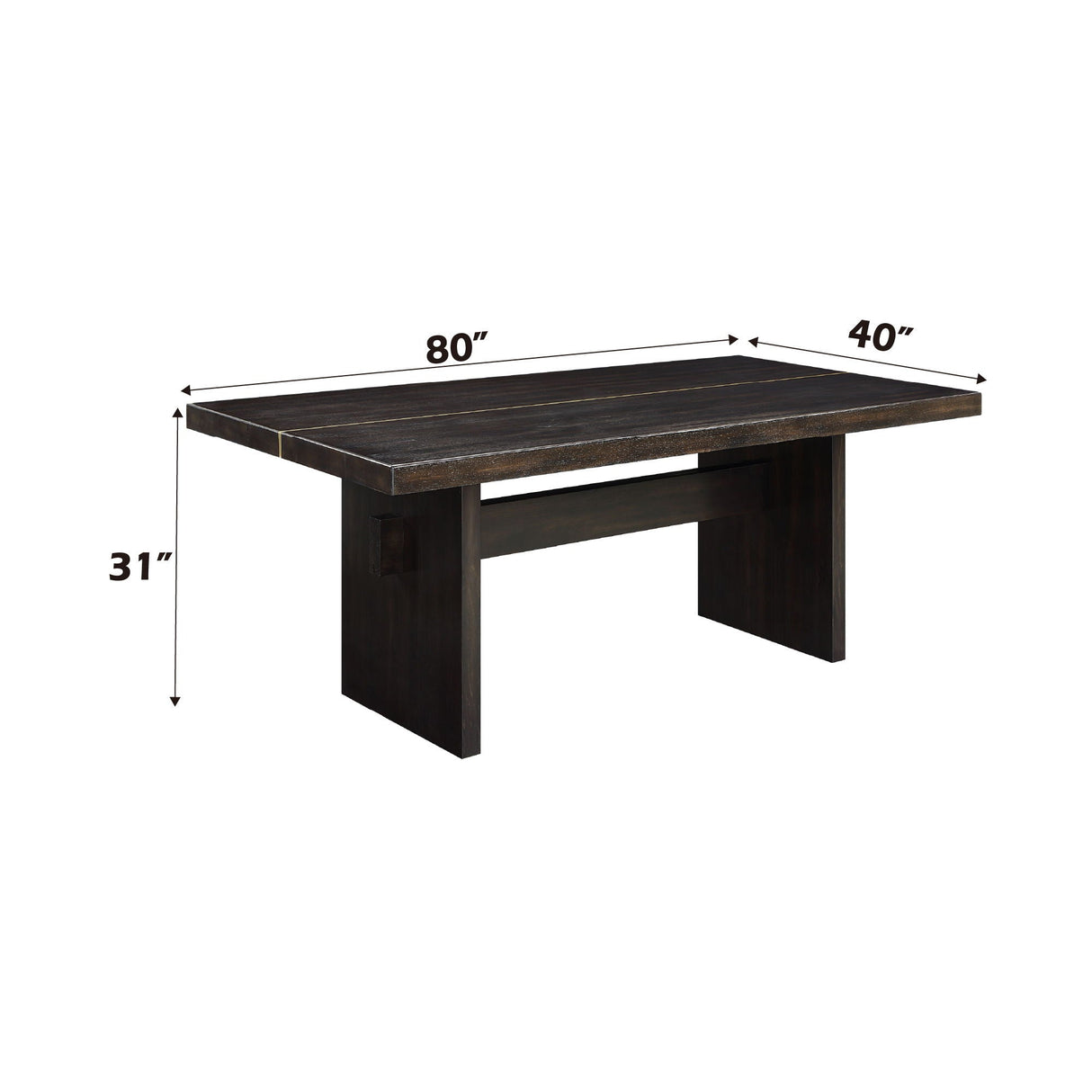 Jaramillo Rustic Dining Table - Espresso / Gold