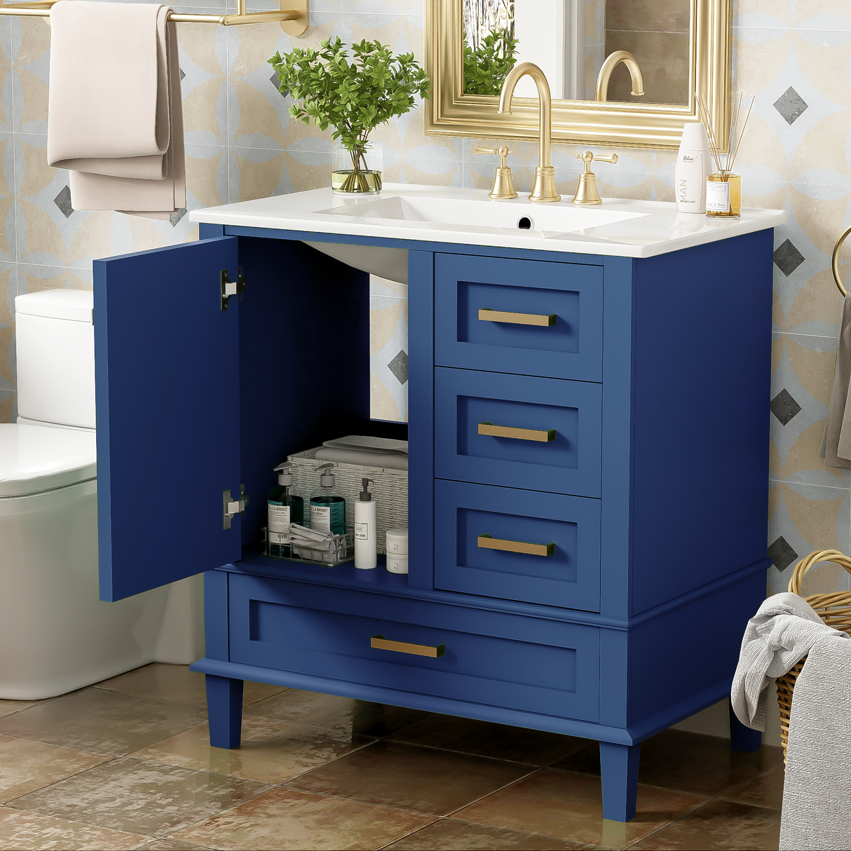 30" Bathroom Vanity with Sink Combo Set
