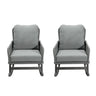 Contemporary Minimalist Wicker Rocking Chair With Soft Cushions And Durable Wooden Frame