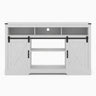 Farmhouse TV Stand With Sliding Barn Doors & Adjustable Storage