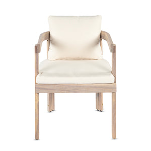 Acacia Wood Dining Chairs Set of 2, Armchairs with Cushions