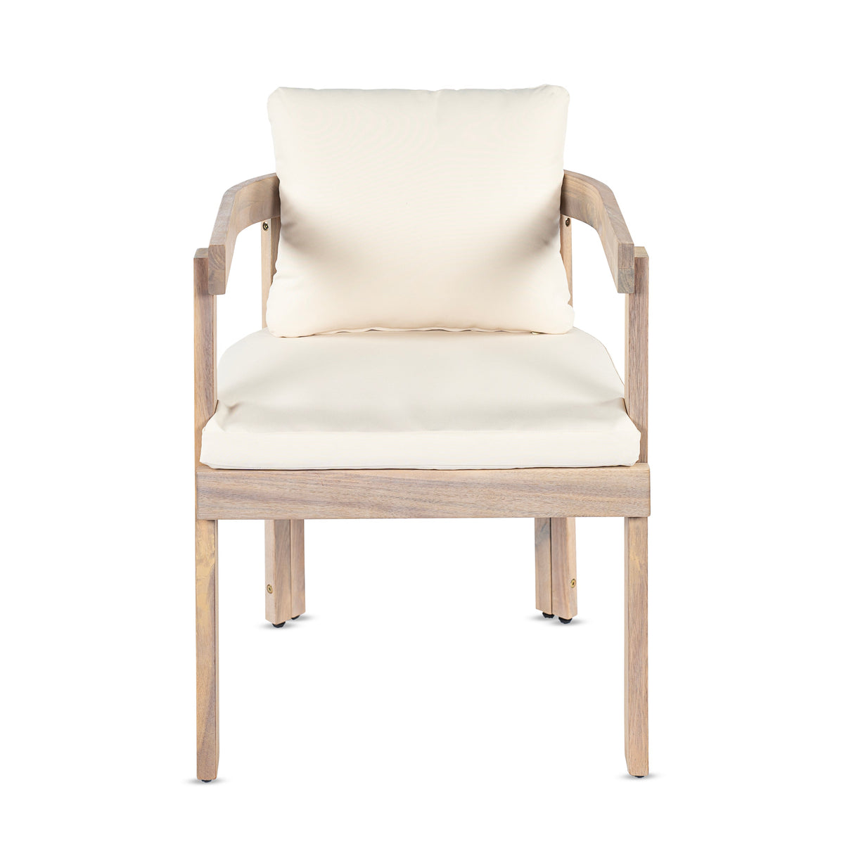 Acacia Wood Dining Chairs Set of 2, Armchairs with Cushions