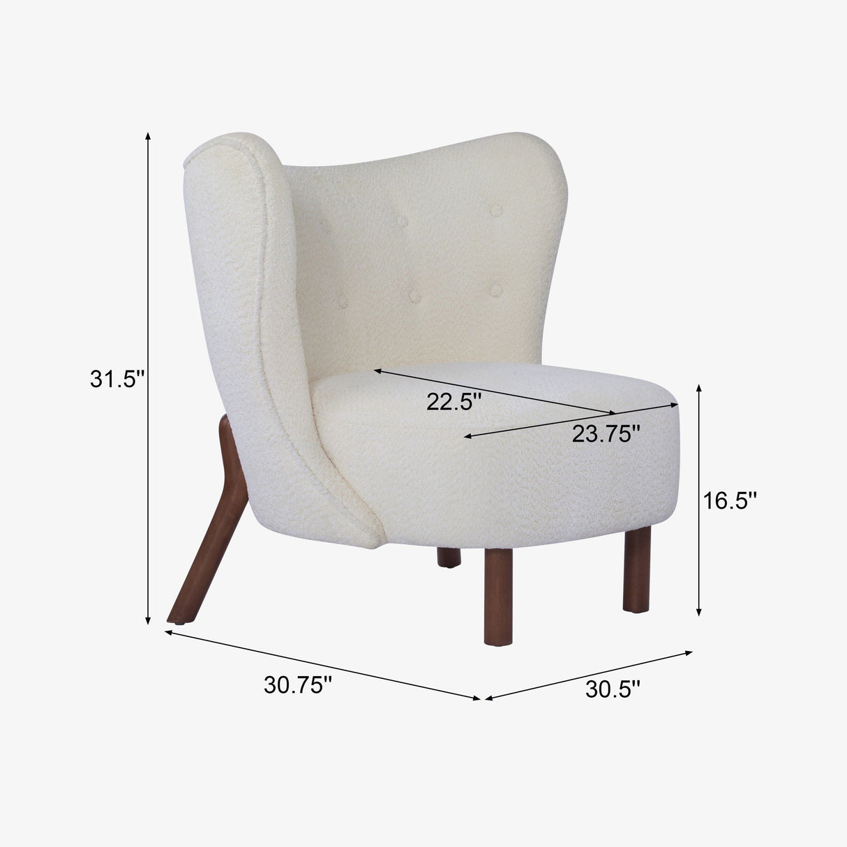 Bella Modern Upholstered Armless Accent Chair