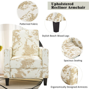 Push Back Upholstered Recliner Armchair
