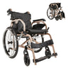 Premium Lightweight Foldable Transport Wheelchair for Adults with Double Brakes - Gold or Gray