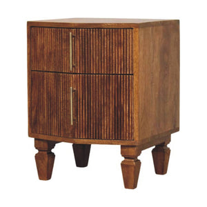 Solid Wood Louvre Bedside Unit