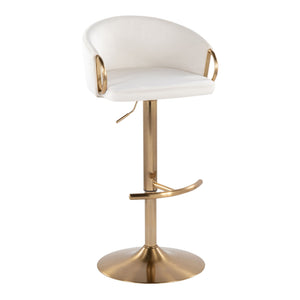 Claire - Contemporary / Glam Adjustable Bar Stool (Set of 2)