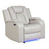 Benz - LED & Power Recliner Chair With Adjustable Headrest