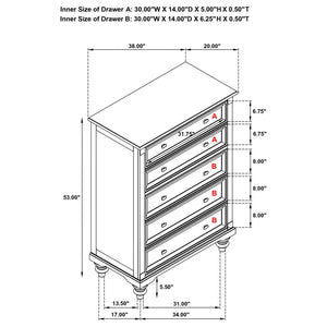 Berwick - 5 Drawer Chest With Felt Lined Top Drawers - Dark Oak