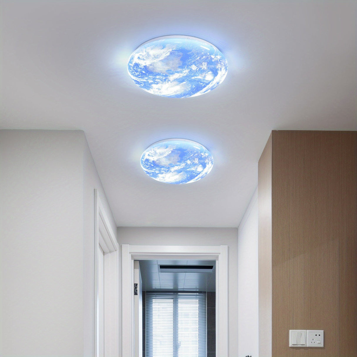 Modern LED Flush Ceiling Light Earth Globe 3CCT Daylight White Smart Control