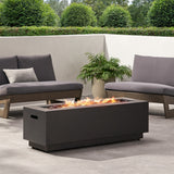 Modern Dark Grey 40' Outdoor Iron Propane Fire Pit