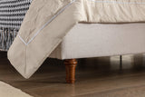 Harper upholstered bed, 54" headboard, textured ivory canvas