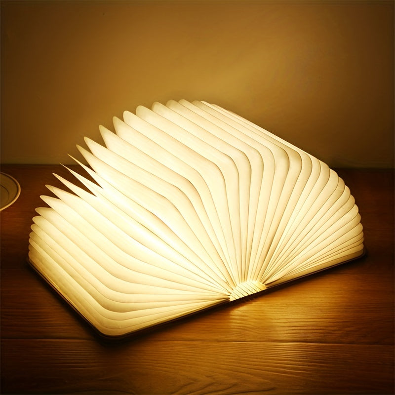 Folding Book Lamp – Rechargeable LED Bedside Light, 3-Color Portable Night Light