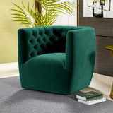 Delaney Velvet Swivel Club Chair