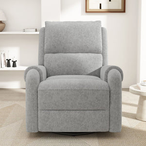 Manual Recliner Massage Chair With Swivel Rocker, 8 Massage Modes, Side Storage Pocket