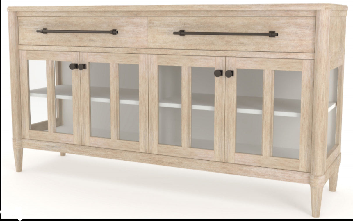 Buffet with Glass Cabinet Doors
