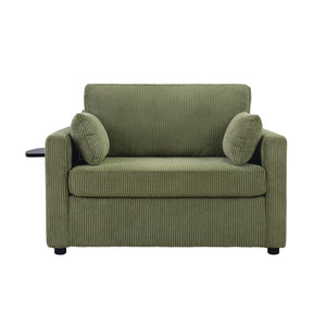 Sleeper Sofa With Foldable Mattress, USB Ports, Side Table & Storage Pocket