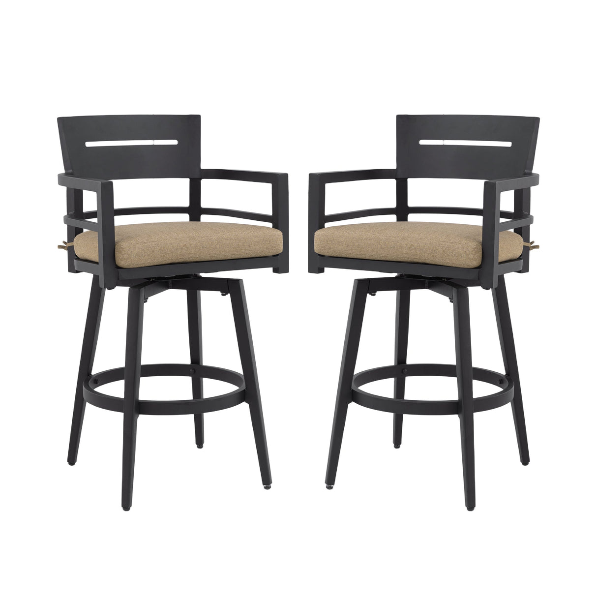 Modern Outdoor 2-Piece Swivel Bar Chairs