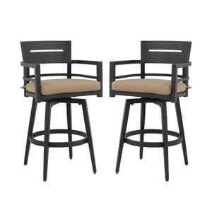 Modern Outdoor 2-Piece Swivel Bar Chairs