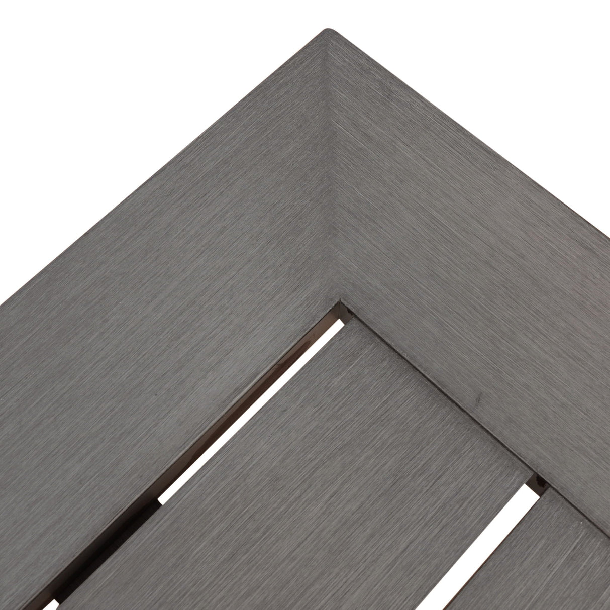Modern Aluminum Outdoor Dining Bench With X Base - Dark Gray