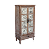 55.12'' Tall Tower Storage Cabinet - Rustic Fir Wood Pantry
