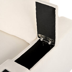 U-Style Upholstered Modular Sofa with Storage and Built-in Tech