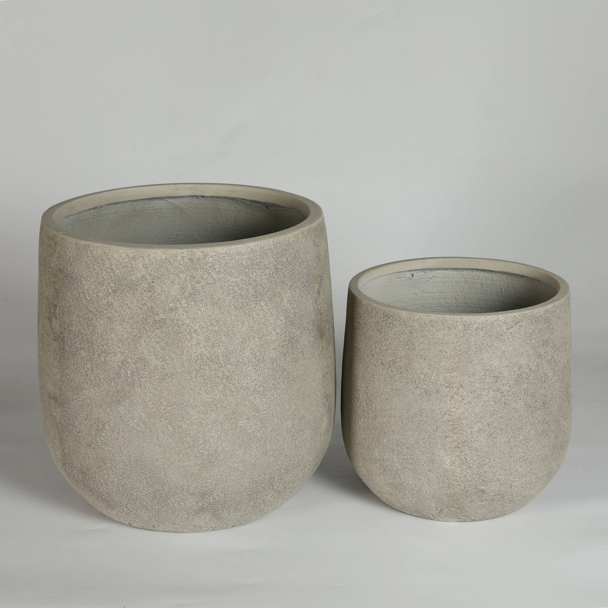 Round Concrete Planter Set of 2 - Antique Grey