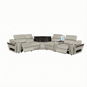 Nova Modern Style Sectional with Console, Wedge, and Bluetooth