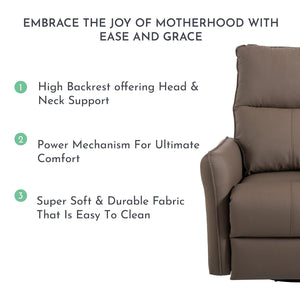 29.92" 270 Power Swivel Rocker Recliner Chair, Electric Glider Reclining Sofa With USB Ports, Power Swivel Glider, Rocking Chair Nursery Recliners For Living Room Bedroom