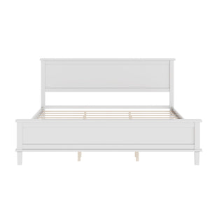 Mid-Century Platform Bed With Headboard And Slat Support, No Box Spring Needed