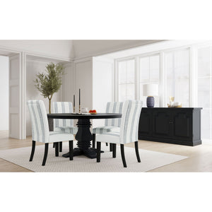 Draper - Upholstered Dining Chair (Set of 2) With Vertical Stripes - Beige