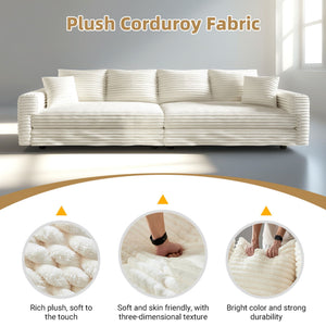 4 Seat Sofa, Modern Comfy Upholstered Sofa Cloud Couch, Deep Seat Couches With Soft Pillows