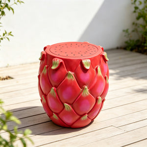 13.4" Oversized Resin Dragon Fruit Stool
