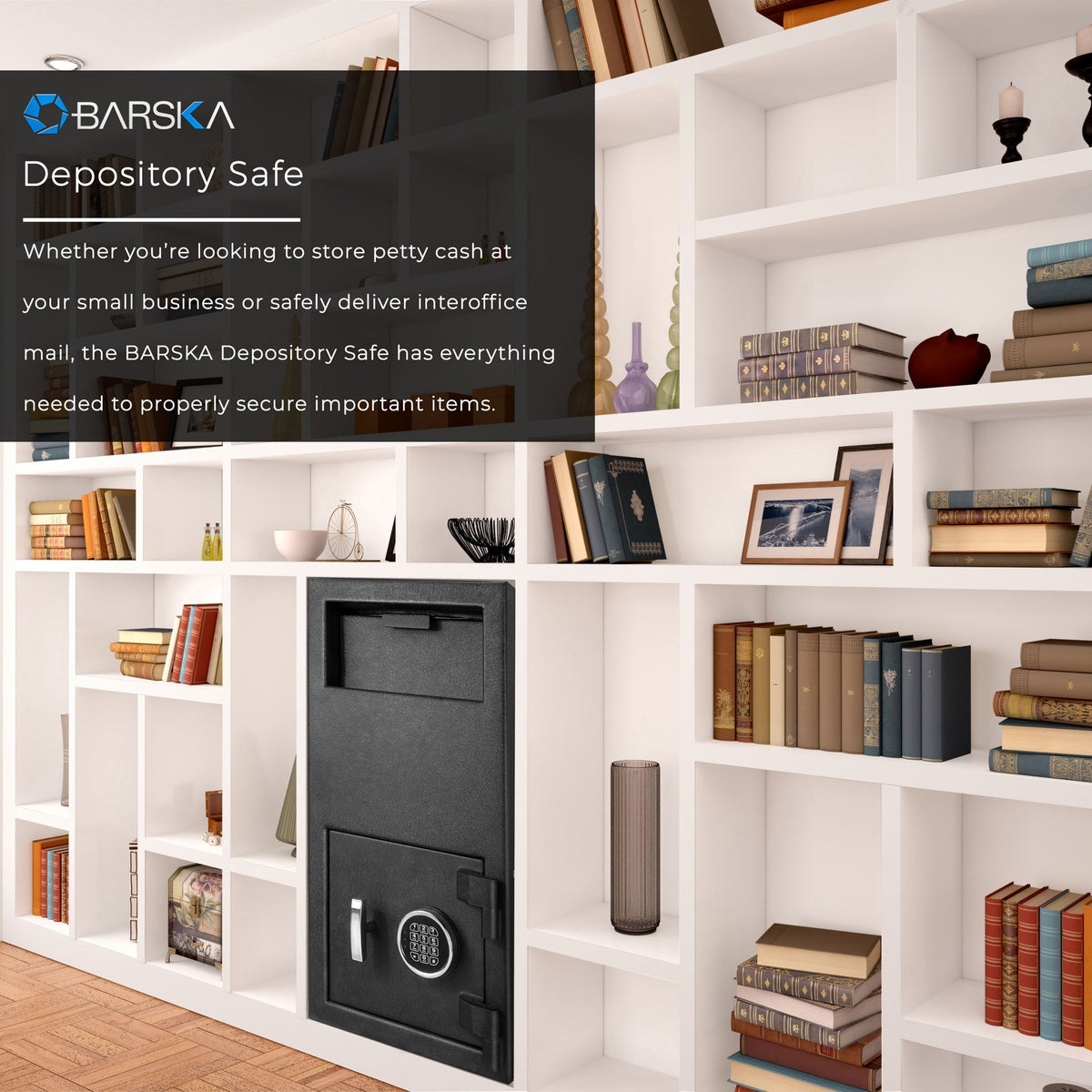 Solid Steel Keypad Depository Safe with Digital Access - Black