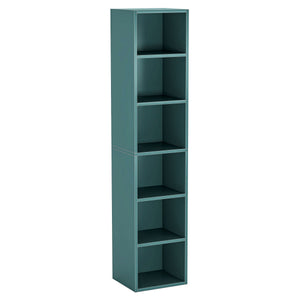 6 Tier Narrow Corner Cube Bookcase with Open Cubes - Light Blue or Dark Brown